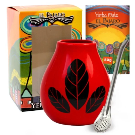 Zestaw Yerba Mate Un Poco El Pajaro 50g + Matero + Bombilla