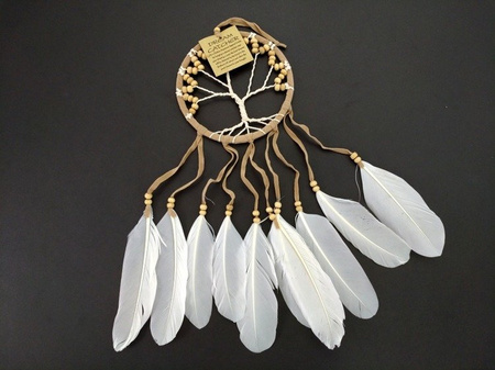 ORIENTALNY ŁAPACZ SNÓW (DRZEWO ŻYCIA, RĘKODZIEŁO, PIÓRA, DREAMCATCHER)