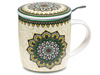 KUBEK Z ZAPARZACZEM I POKRYWKĄ Z MANDALĄ ZIELONY (MANDALA, 400ML)