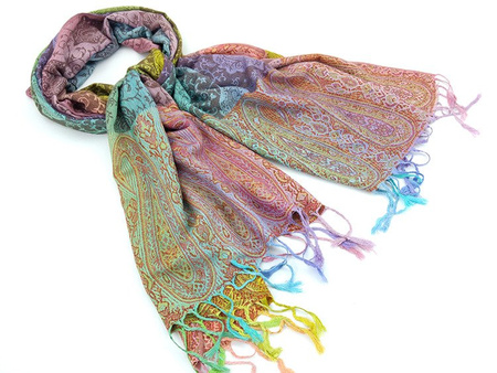 SZAL ORIENTALNY TYPU PASHMINA (DUŻY SZALIK, CHUSTA, APASZKA)