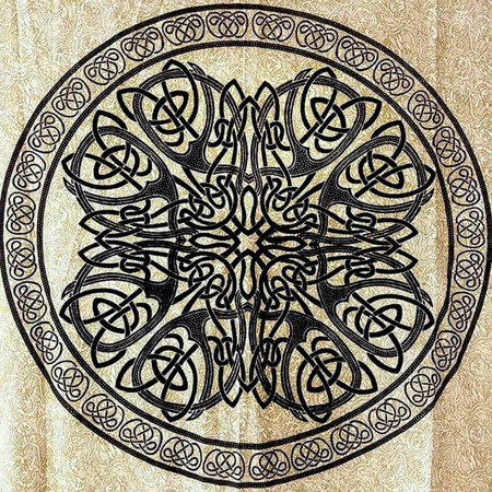 Narzuta na łóżko orientalna beżowo czarna Indie 240x210 cm