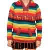 Bluza z kapturem w etniczne wzory, w kolorowe pasy, z Peru