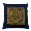 Poszewka na poduszkę orientalna dekoracja (40x40, czarna, mandala, Indie)