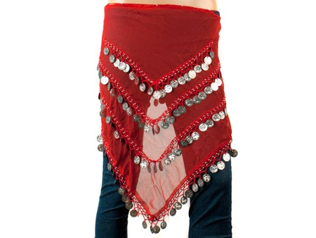CHUSTA PAS DO BELLY DANCE TAŃCA BRZUCHA CZERWONA