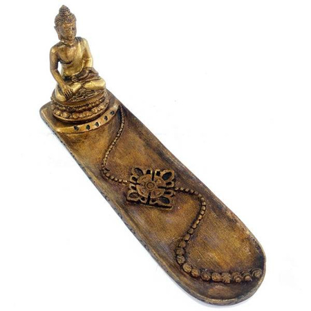 Podstawka na kadzidełka Budda złoty (stojak, kadzidło, kadzielnica domowa, kadzielniczka)