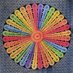 Narzuta na łóżko, kolorowa mandala czakry kapa, zasłona, obrus 210x140 Indie