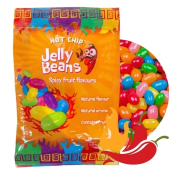 Ostre żelki fasolki, jelly beans o smaku owocowym, Hot Chip 60g