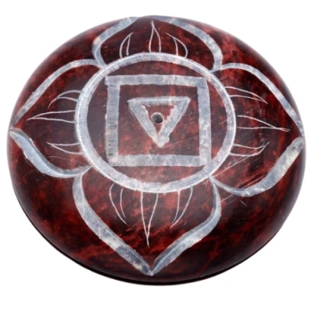 Podstawka pod kadzidła, kadzielniczka z kamienia steatyt, czakra podstawy