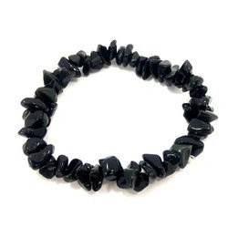 Bransoletka agat czarny, kamień półszlachetny (na gumce)