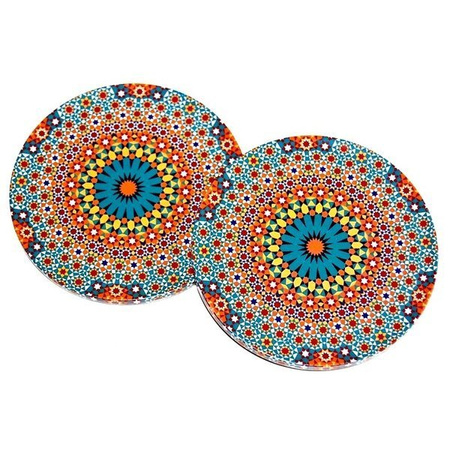 Podstawki metalowe pod kubek 2szt (z korkiem, Turcja, mandala,f)