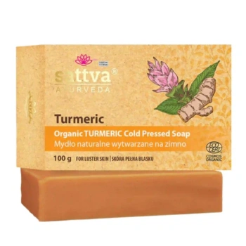 Organiczne mydło do ciała w kostce z kurkumą Sattva 100g