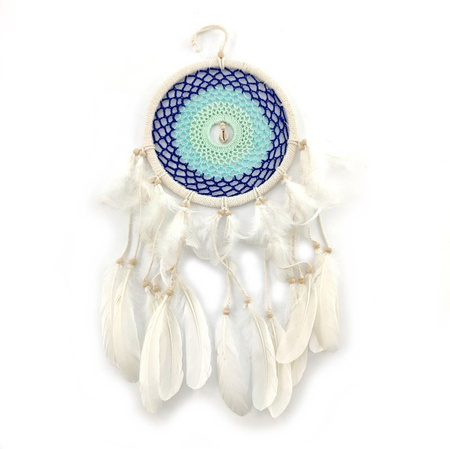 Łapacz snów niebieski 50x22 (bawełna,drewno,kauri)