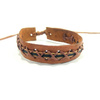  Bransoletka na rekę Boho skóra (brąz, brązowy sznurek, Indonezja)