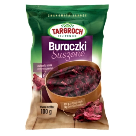 Suszone buraki, czerwone buraczki do barszczu, 100g Targroch