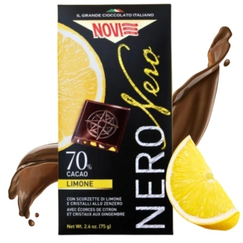 Gorzka czekolada 70% kakao cytryna i imbir Novi 75g
