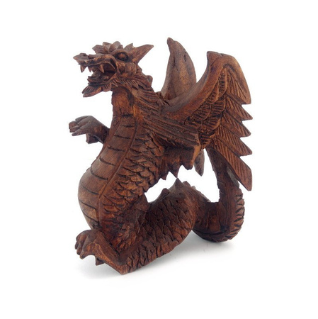 Figurka drewniana skrzydlaty smok (Rzeźba, 18cm, Indonezja)