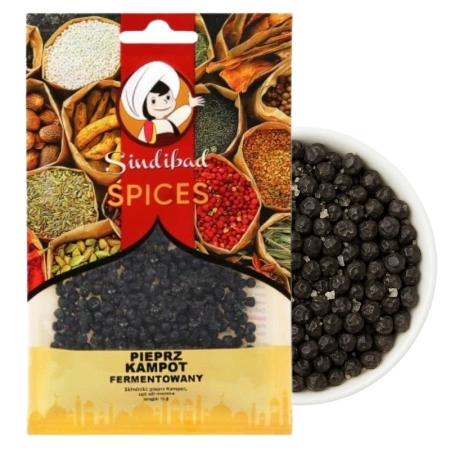 Pieprz kampot, fermentowany i solony, oryginalny z Kambodży, Sindibad 15g