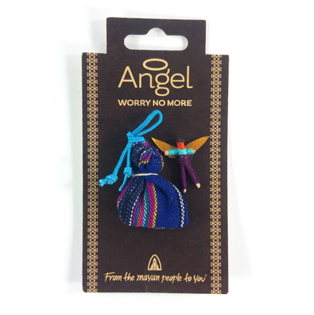 Laleczki worry dolls mini aniołki, zestaw 3szt (granatowy, Gwatemala, 2cm)