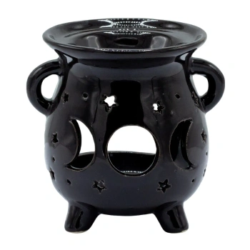 Kominek zapachowy do olejków, Fazy Księżyca, w kolorze czarnym