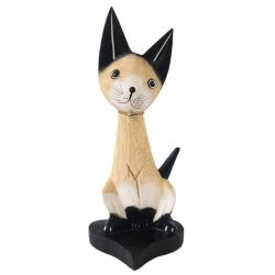 Drewniana figurka kota, rękodzieło 20 cm