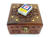 SZKATUŁKA Z INDII (DREWNIANA, PUDEŁKO,12,5cmx12,5cm)