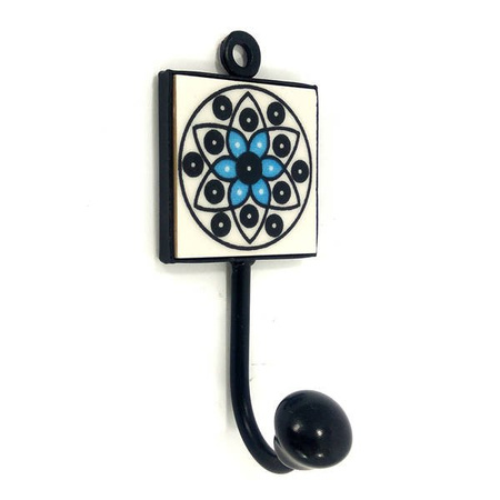 Wieszak na ubrania pojedyńczy ceramiczny (hak, Indonezja, kwiat)