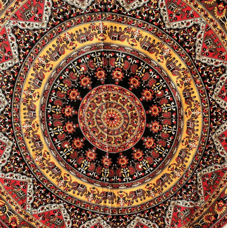 Narzuta na łóżko orientalna (mandala, kapa, Indie) 200x220 cm