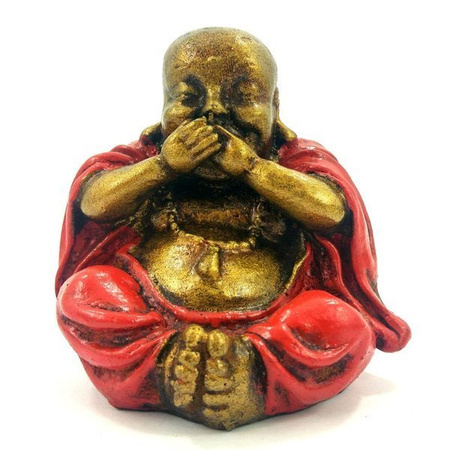 FIGURKA BUDDA ZAKRYWAJĄCA USTA IWAZARU (9CM INDONEZJA)