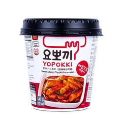 Topokki, ze słodkim sosem chilli, koreańskie danie (Teok-bokki, 140g, błyskawiczne)