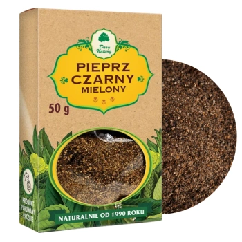Pieprz czarny mielony aromatyczna przyprawa Dary Natury 50g