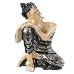 Figurka Buddy w kolorze czarno-złotym z Indonezji 30cm