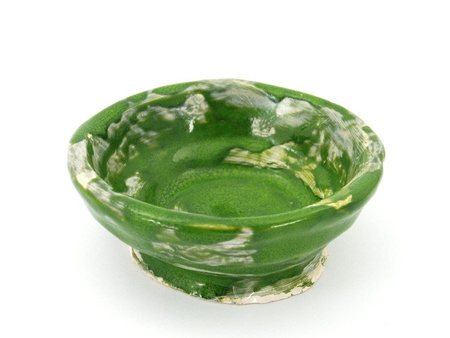 MISECZKA CERAMICZNA ZIELONA 11,5 CM (MISKA, RĘKODZIEŁO, OLIGOS)
