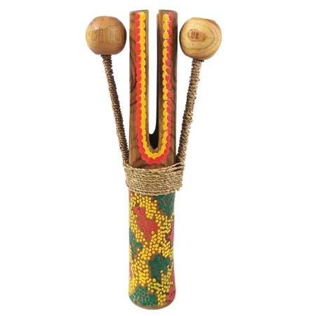 Instrument etniczny kastaniet,  klekotka, grzechotka Indonezja 20cm