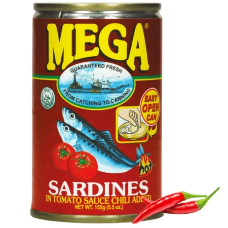 Sardynki w sosie pomidorowym z chilli pikantne Mega 155g