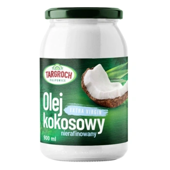 Olej kokosowy nierafinowany, tłoczony na zimno, Targroch 900ml