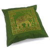 Poszewka na poduszkę orientalna dekoracyjna (40x40, zielona, słoń, Indie)