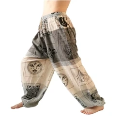 Spodnie do jogi, szarawary bawełniane szare Nepal