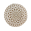 Mata jutowa, podkładka pod talerz (juta, biała, mandala, 39cm)