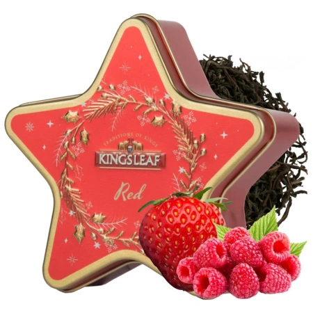 Czarna herbata liściasta z maliną i truskawką , w puszce na prezent, Basilur 30g