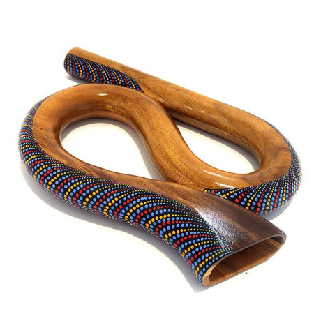Didgeridoo spiralne drewniane trąbka (instrument, rękodzieło, eukaliptus, Indonezja)