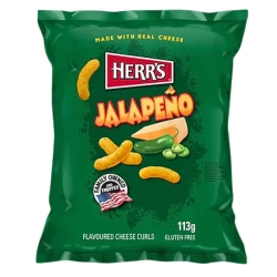 Chrupki Herr's o smaku sera i jalapeno, Cheese Curls Jalapeno 113g