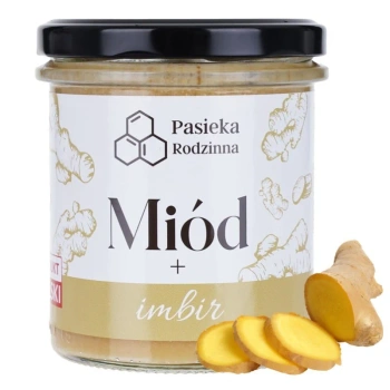 Miód wielokwiatowy z imbirem, kremowany Pasieka Rodzinna 410g