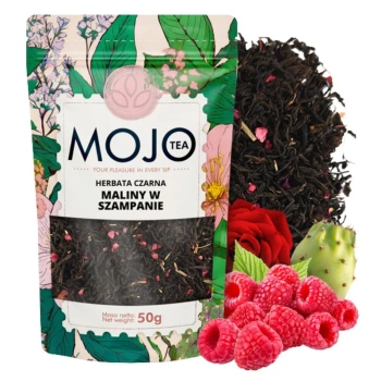 Czarna herbata liściasta Maliny w Szampanie, Mojo Tea 50g