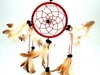 ŁAPACZ SNÓW (AMULET DREAM CATCHER ŚR. 9CM, CZERWONY, ZAWIESZKA)