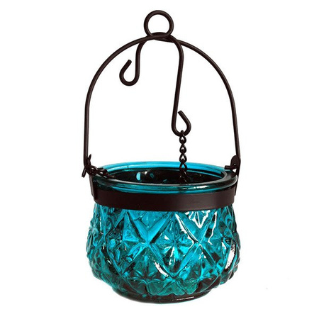 LAMPION DO ZAWIESZENIA NIEBIESKI (NA T-LIGHT)