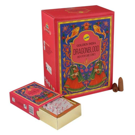 Kadzidła płynące stożkowe, Dragon Blood Golden India (Sreevani, Indie)