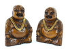 SZCZĘŚLIWY BUDDA DREWNIANA FIGURKA (WYS. 13 CM, BUDDHA, BUDDY)