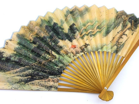 WACHLARZ CHIŃSKI, DEKORACYJNY, BAMBUS (58 cm)