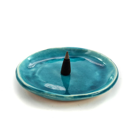 Podstawka pod kadzidła (turkus, ceramiczna)