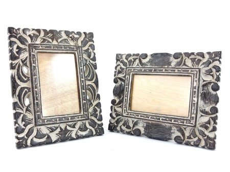 ORIENTALNA DREWNIANA RAMA NA ZDJĘCIA 14 X 9 CM